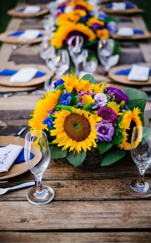 sunflower wedding centerpieces