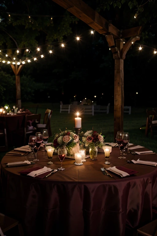 burgundy table decoration