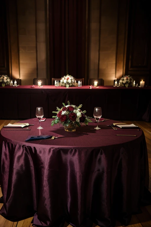 burgundy table decoration