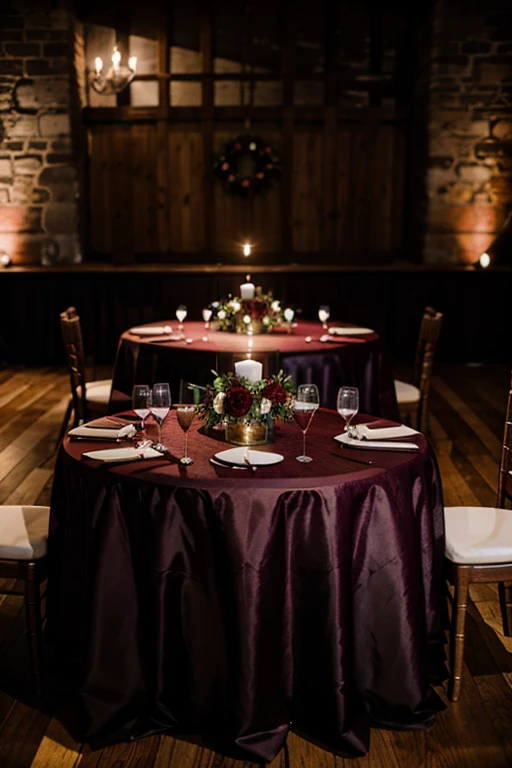 burgundy table decoration