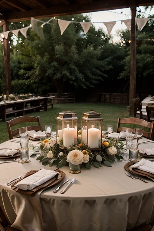 cowboy wedding table decoration