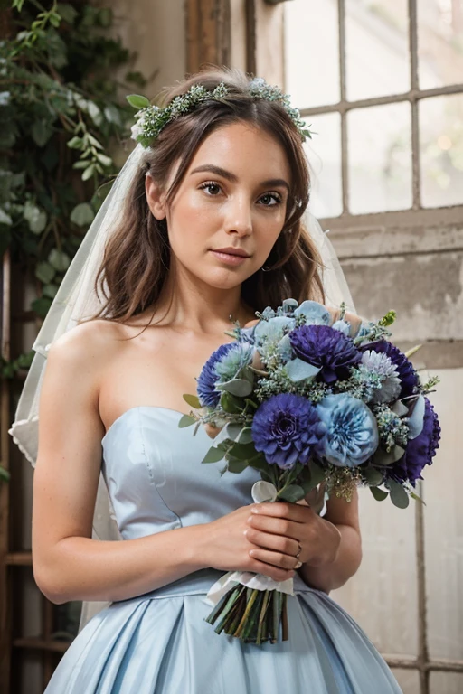 dusty blue wedding bouquet