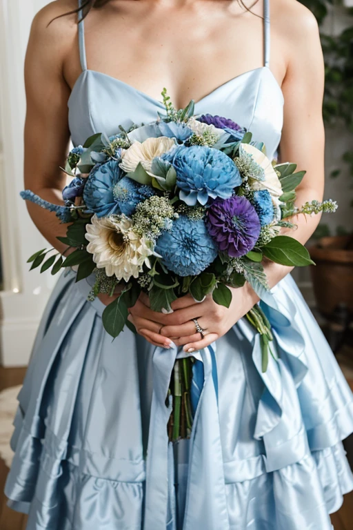 dusty blue wedding bouquet
