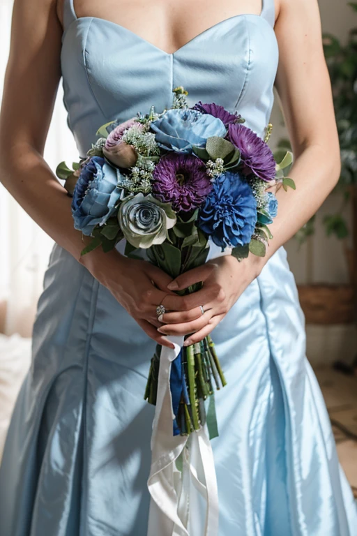 dusty blue wedding bouquet