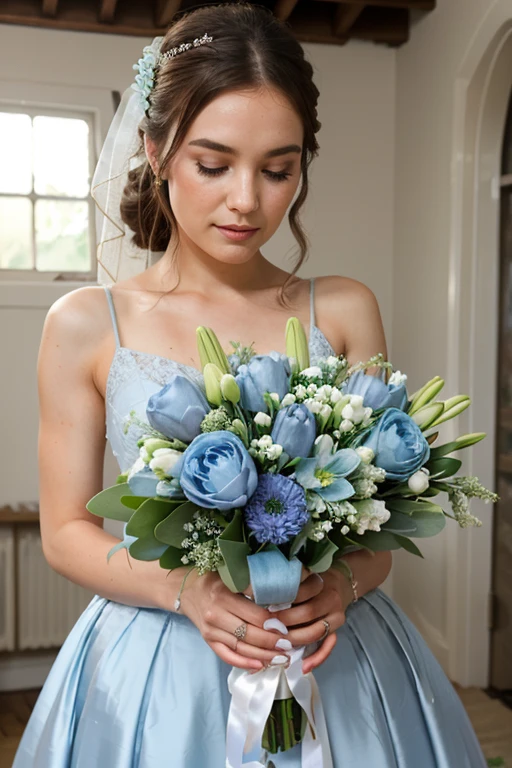 dusty blue wedding bouquet
