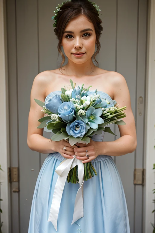 dusty blue wedding bouquet