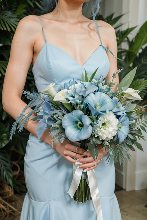 dusty blue wedding bouquet