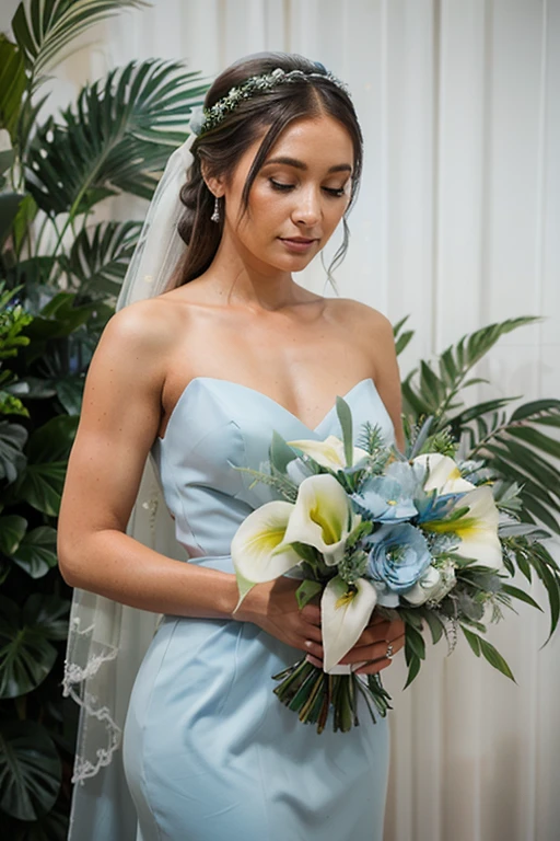 dusty blue wedding bouquet