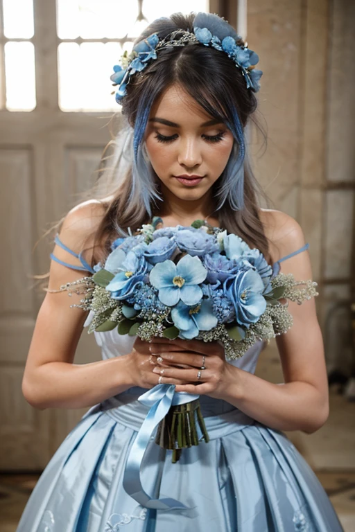 dusty blue wedding bouquet