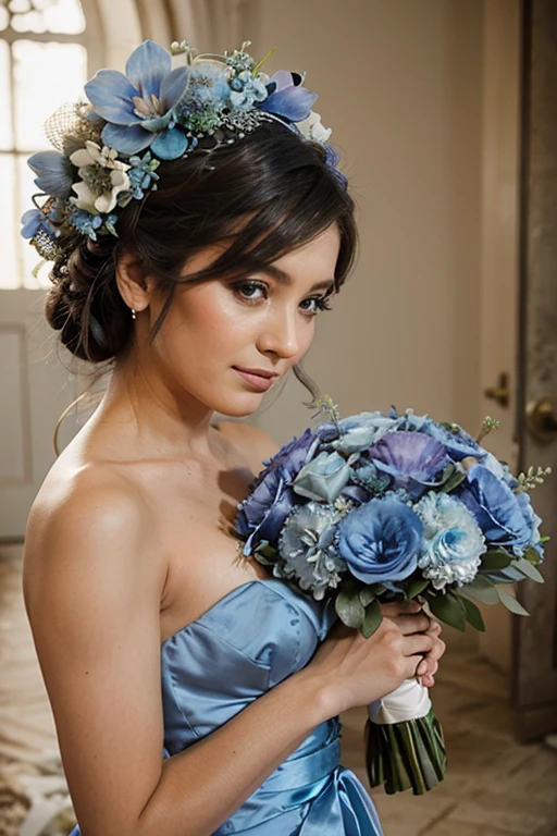 dusty blue wedding bouquet