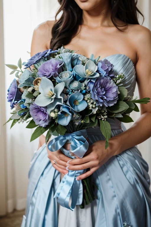 dusty blue wedding bouquet