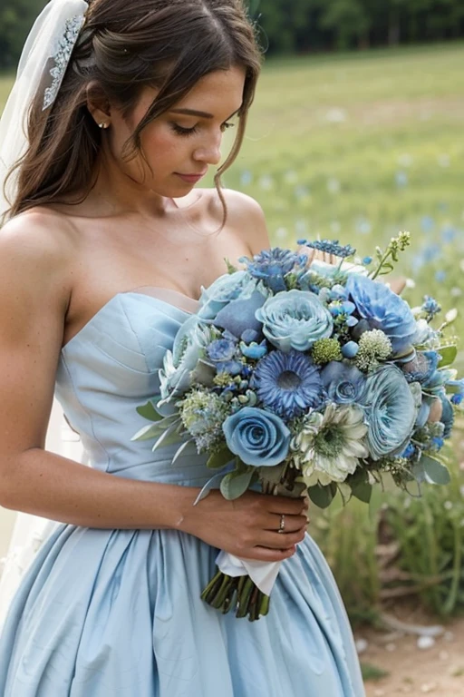 dusty blue wedding bouquet
