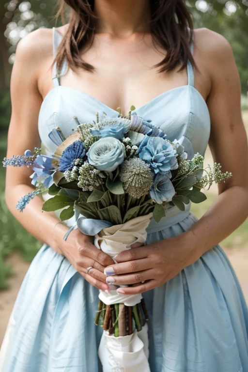 dusty blue wedding bouquet