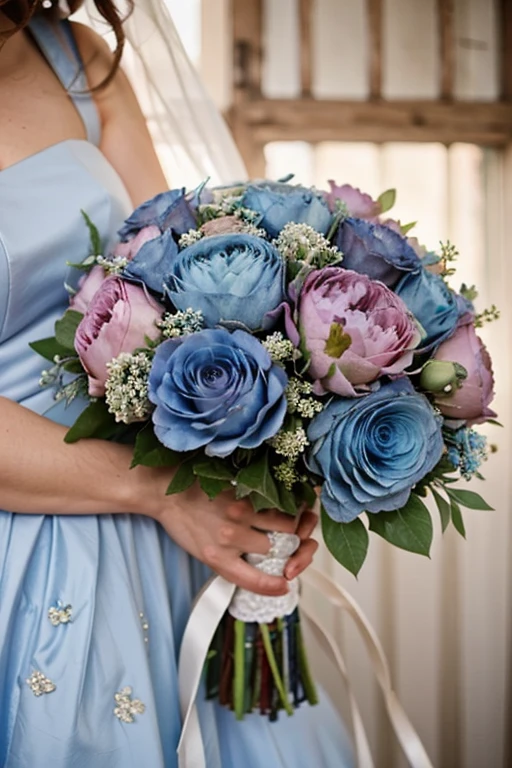dusty blue wedding bouquet