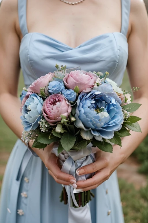 dusty blue wedding bouquet