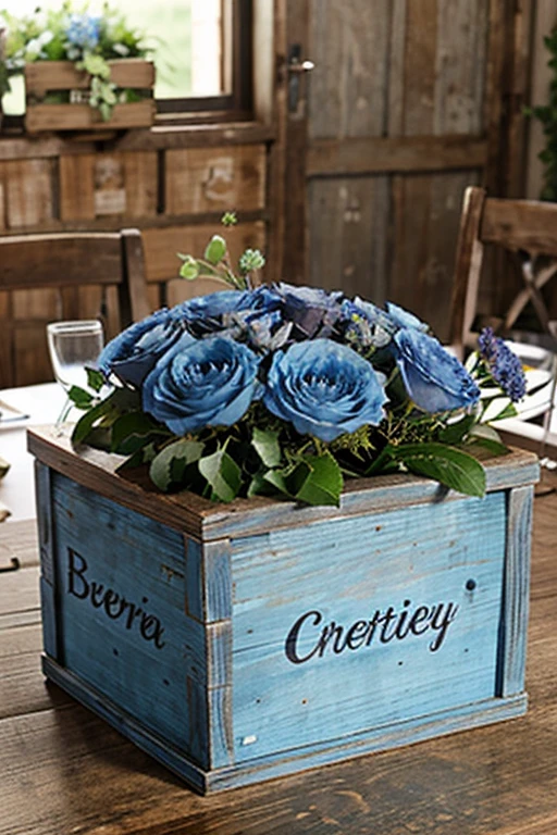 dusty blue wedding centerpiece