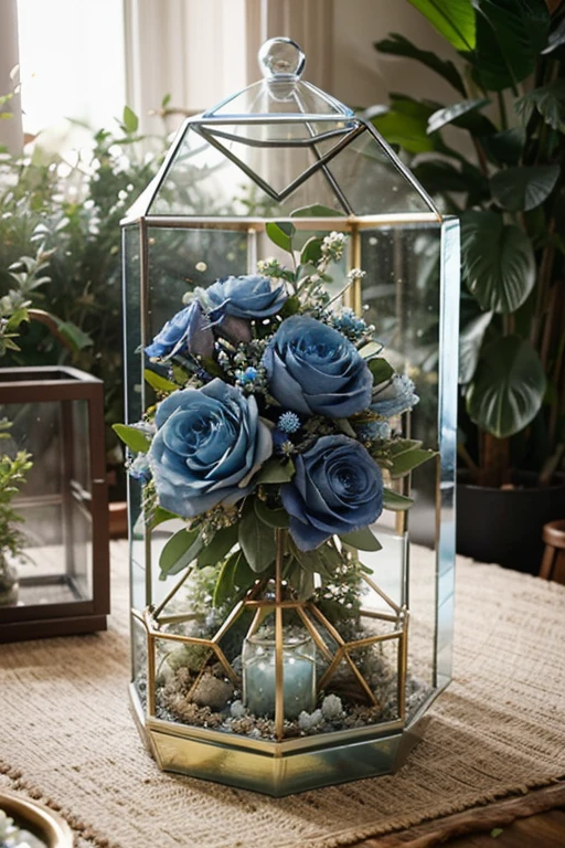 dusty blue wedding centerpiece