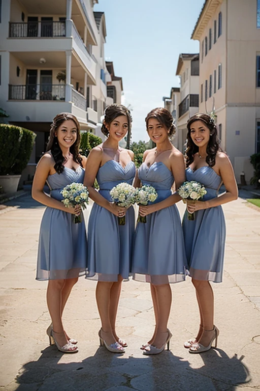dusty blue wedding bridesmaids