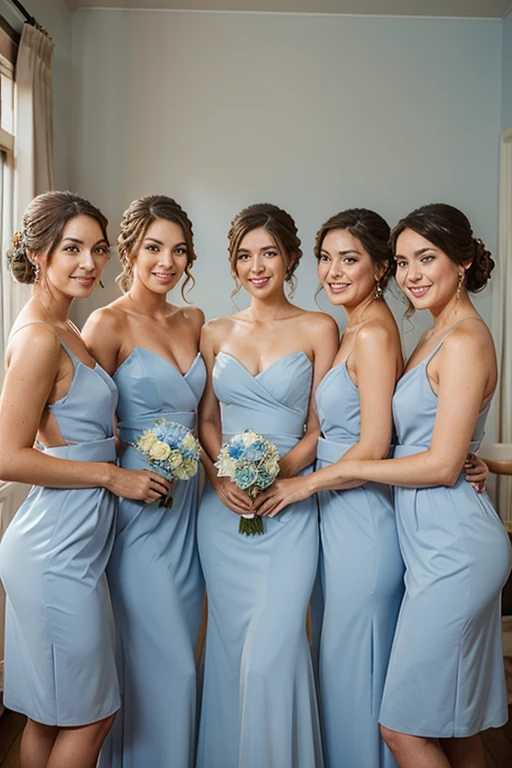 dusty blue wedding bridesmaids