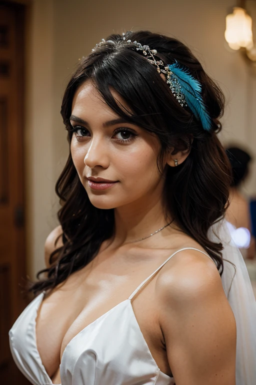 dusty blue wedding hairstyle