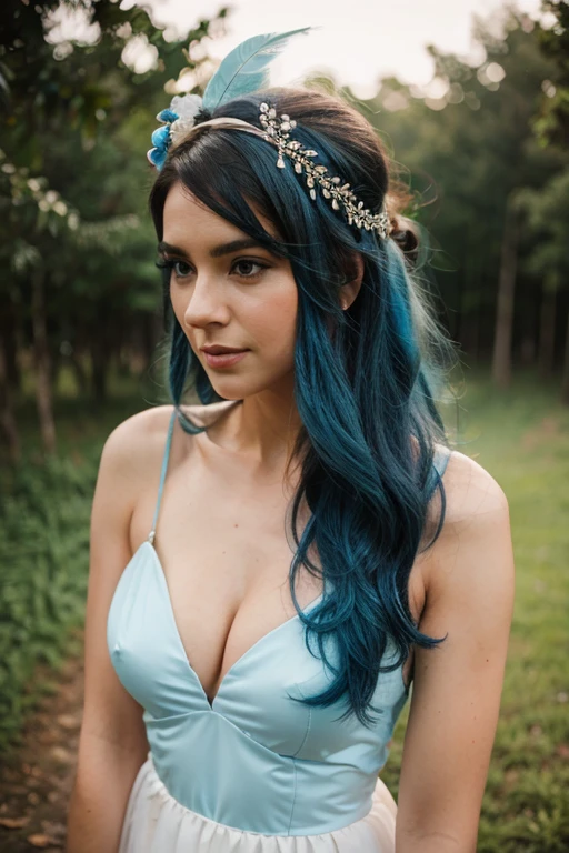 dusty blue wedding hairstyle