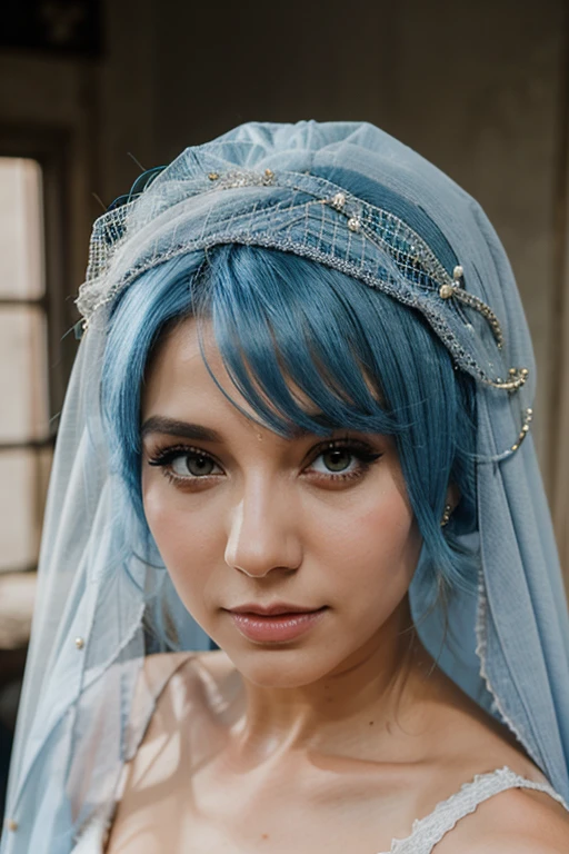 dusty blue wedding hairstyle