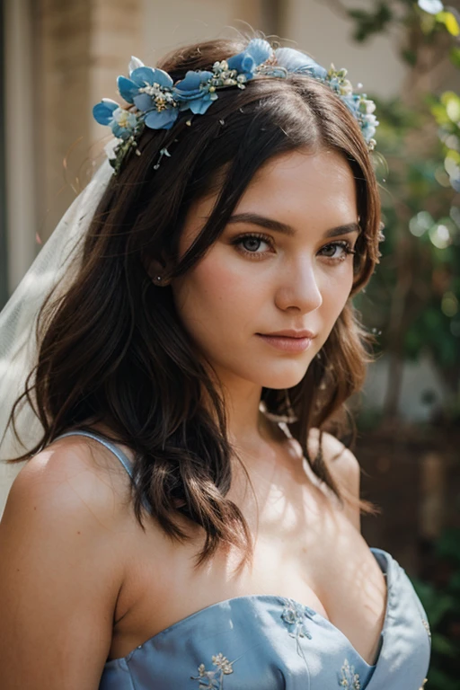 dusty blue wedding hairstyle