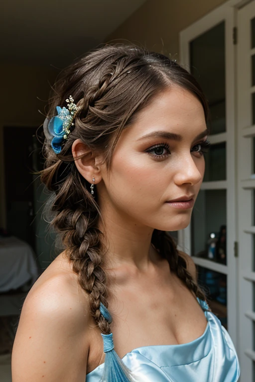 dusty blue wedding hairstyle