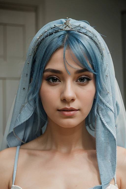 dusty blue wedding hairstyle