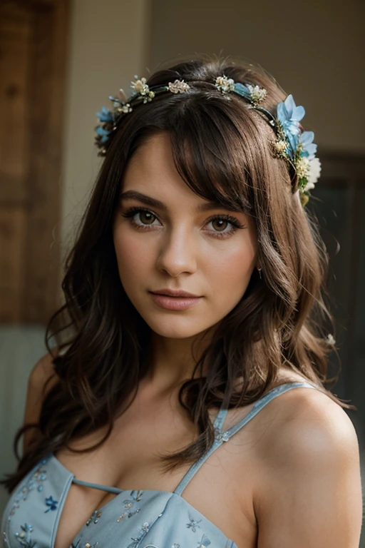 dusty blue wedding hairstyle
