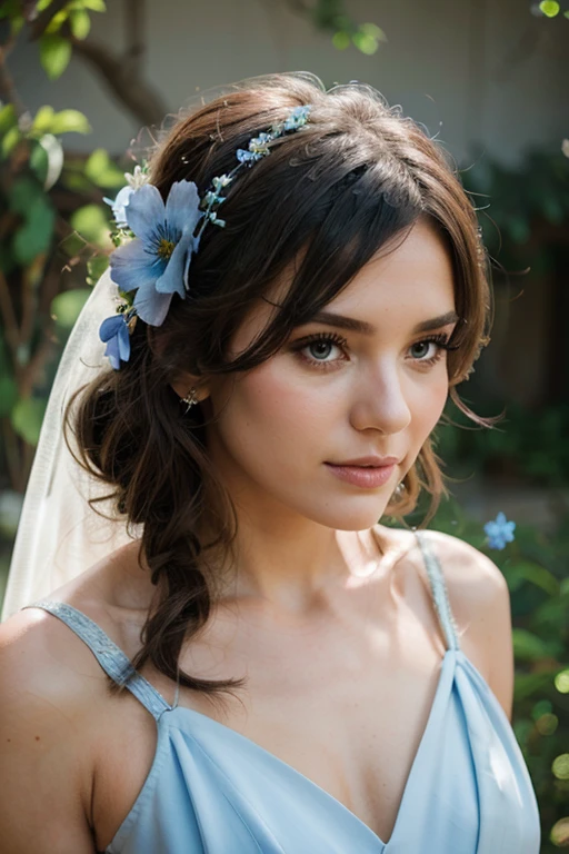 dusty blue wedding hairstyle