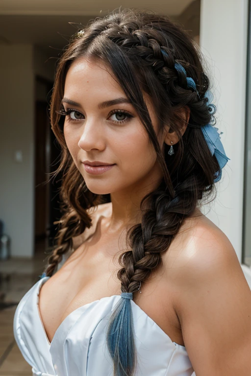 dusty blue wedding hairstyle