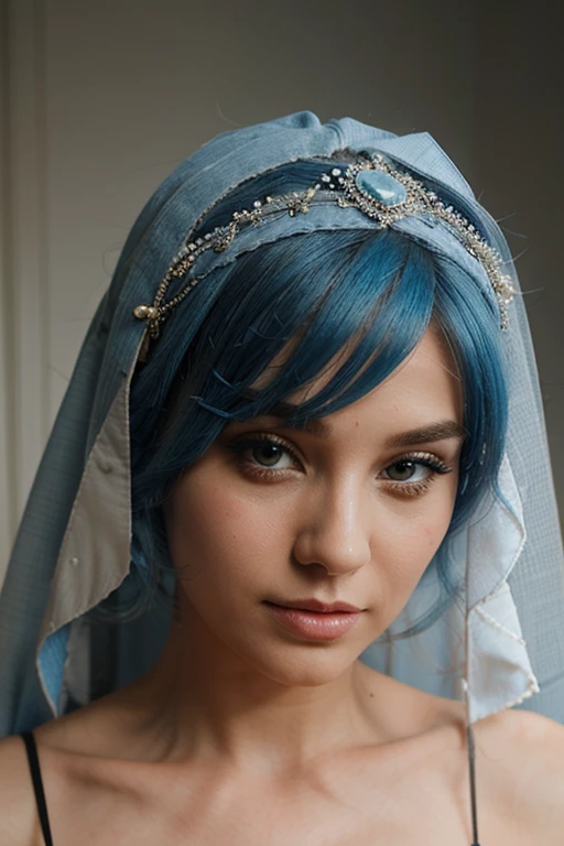 dusty blue wedding hairstyle