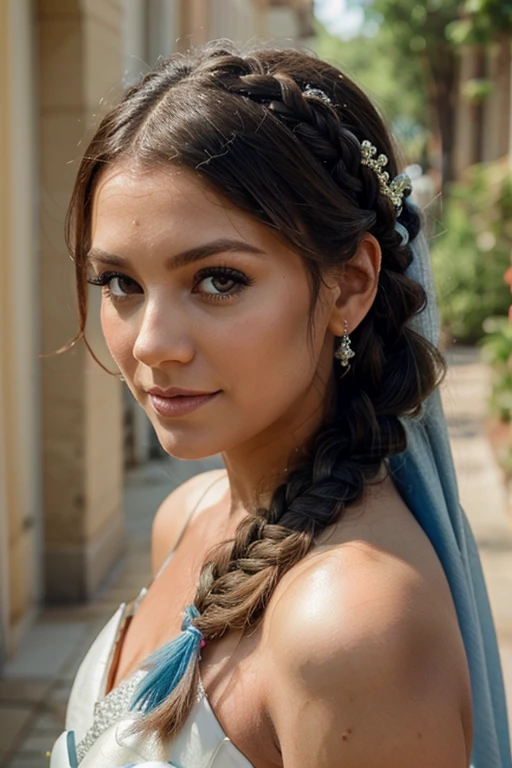 dusty blue wedding hairstyle