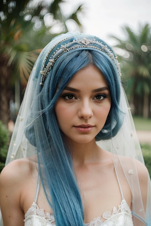 dusty blue wedding hairstyle