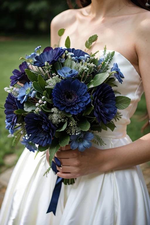 navy blue wedding bouquet