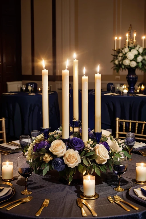 navy blue wedding centerpieces
