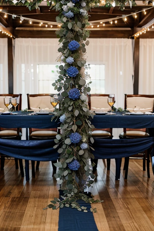 navy blue wedding centerpieces