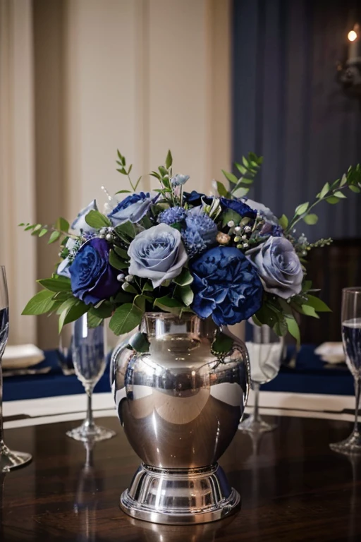 navy blue wedding centerpieces
