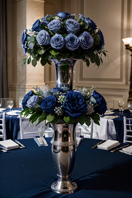 navy blue wedding centerpieces