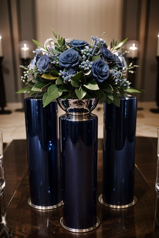 navy blue wedding centerpieces