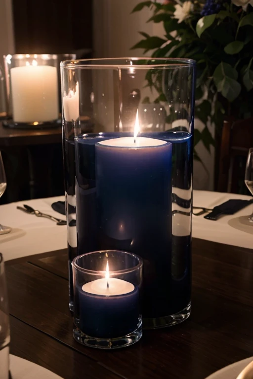 navy blue wedding centerpieces