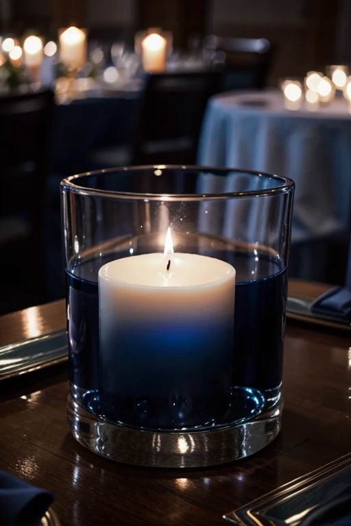 navy blue wedding centerpieces