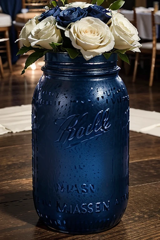 navy blue wedding centerpieces
