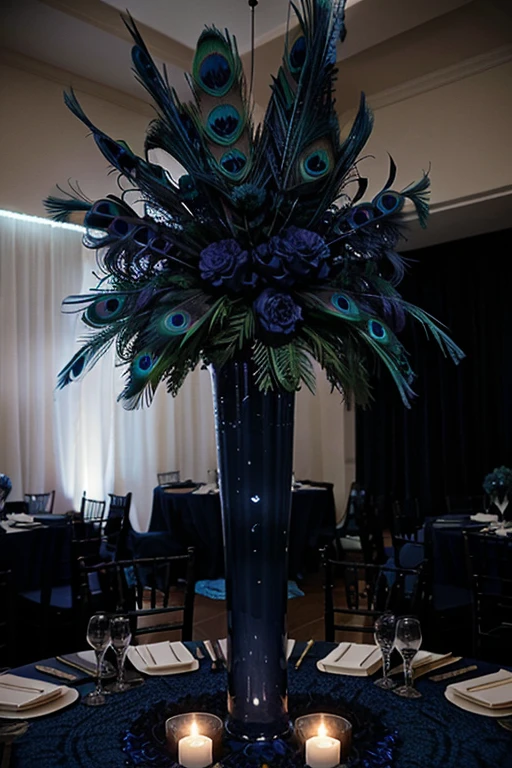 navy blue wedding centerpieces