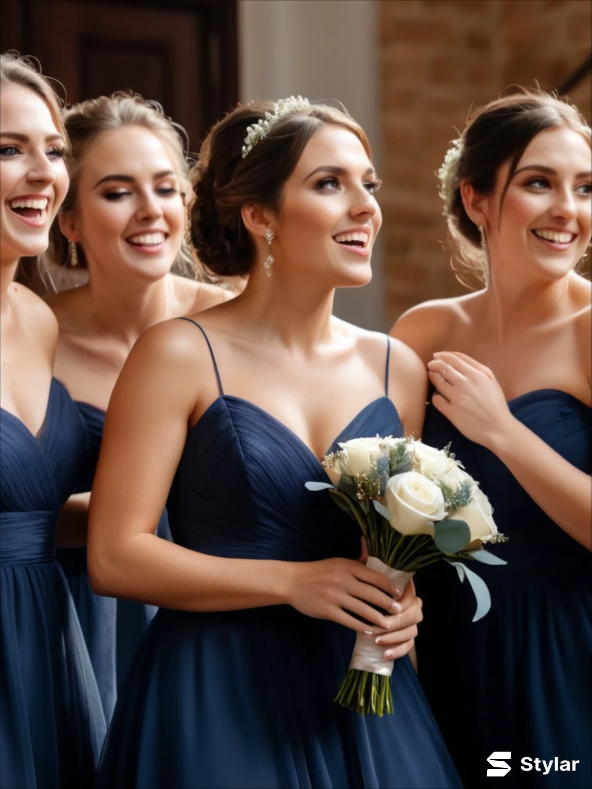 navy blue bridesmaids