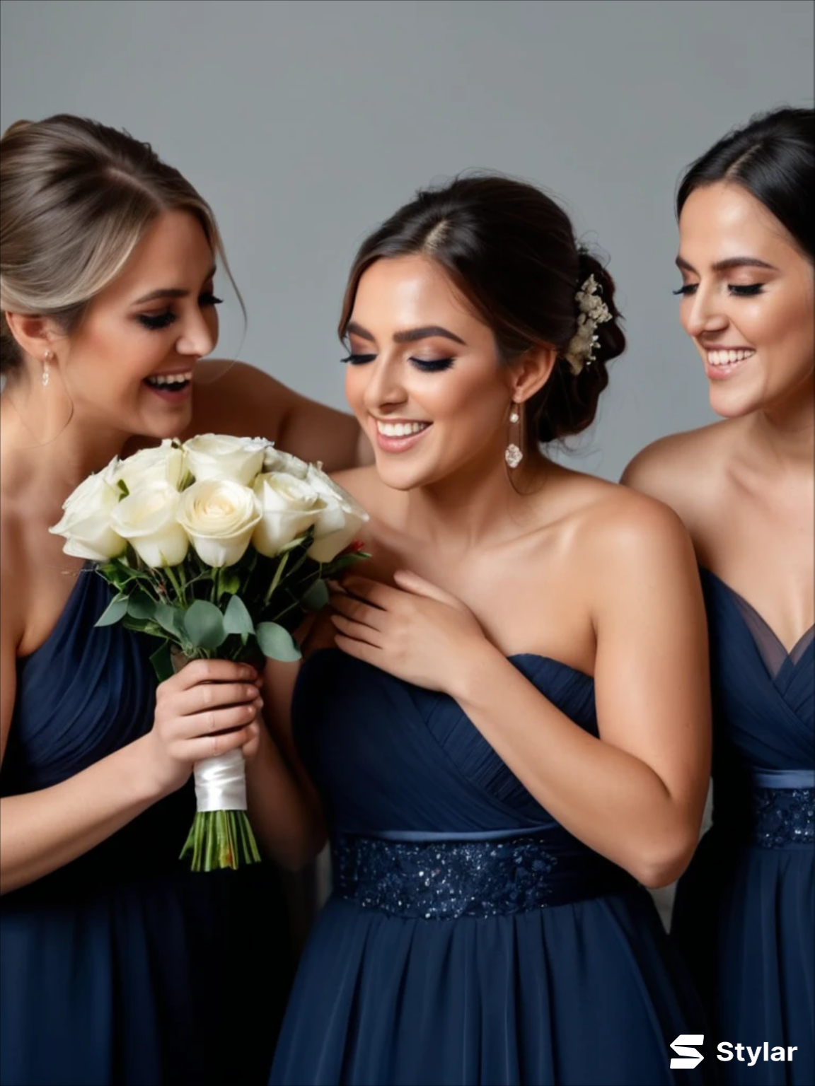 navy blue bridesmaids