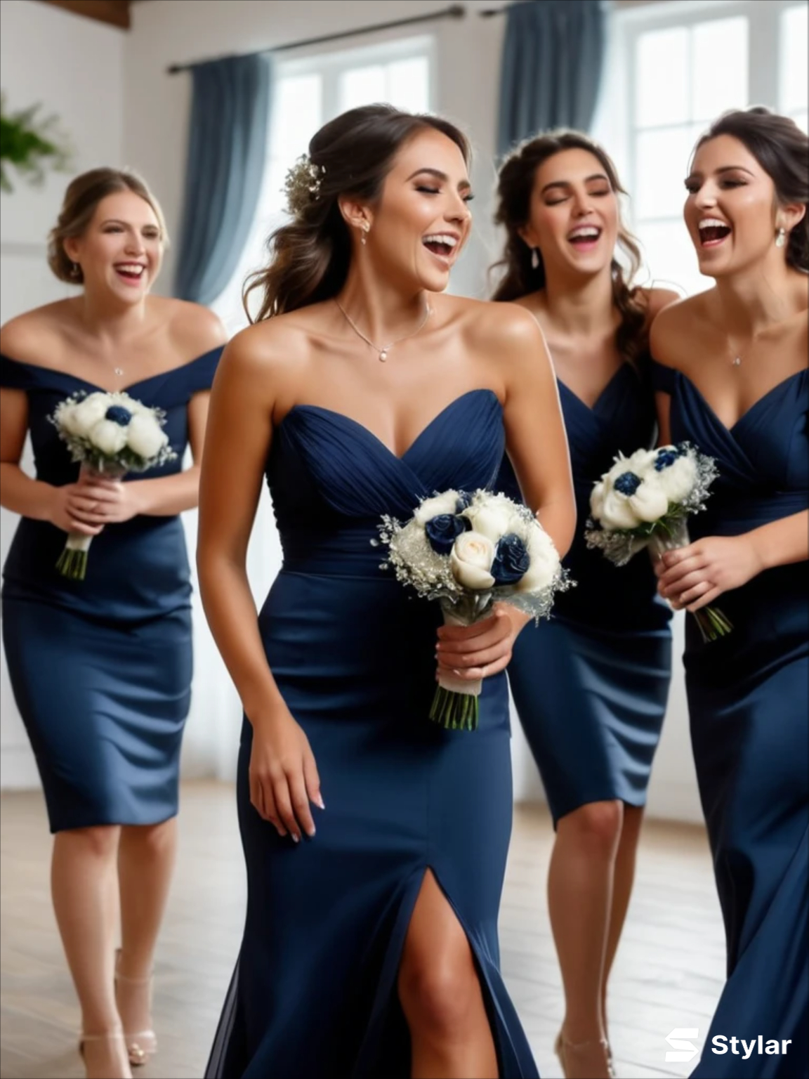 navy blue bridesmaids