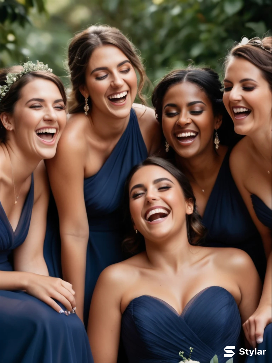 navy blue bridesmaids