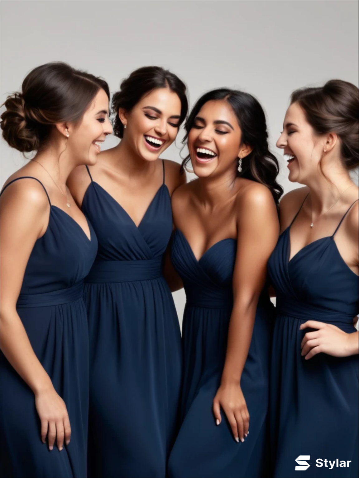 navy blue bridesmaids